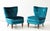1940's Italian Petitte Slipper Chairs and Ottoman in Velvet Upholstery For Sale - Image 4 of 12