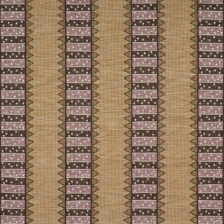Schumacher Noor Kilim Stripe Fabric, Aubergine For Sale