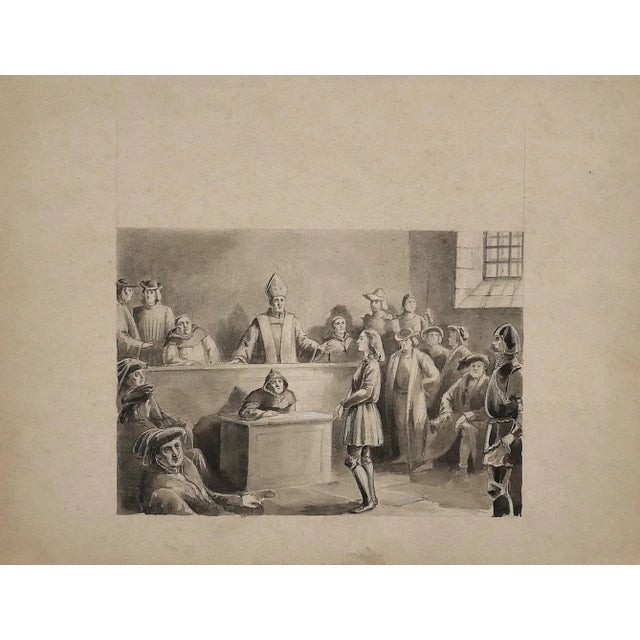 Trial is the original ink and watercolor on paper realized by Anonymous artist of the XIX Century. The state of...
