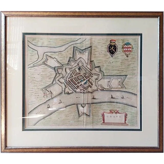 Antique Map of the City of Grave by Blaeu, 1649 For Sale - Image 6 of 6