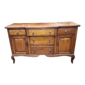 1930s English Edward VII Mahogany Breakfront Sideboard