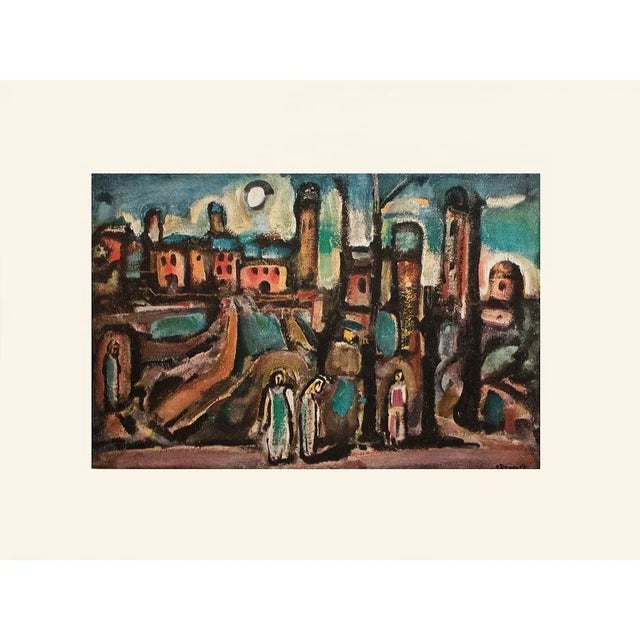 A stunning First Edition period offset lithograph print after oil painting "The Humane Landscape" (1928) by Georges...