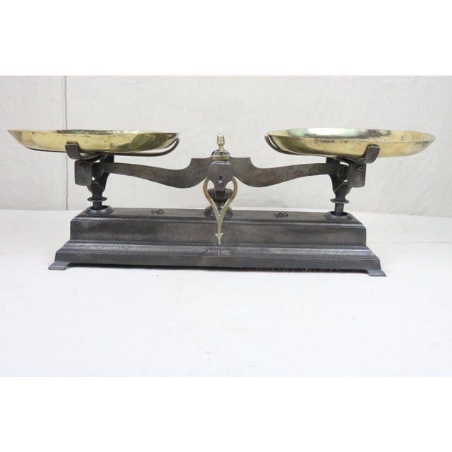 19th Century French Cast Iron Balance Scale Chairish