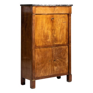 19th Century France Empire Brown Wood Writing Desk For Sale