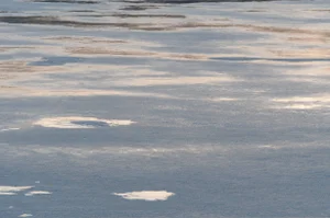 Gaétan Caron "Le Dégel" (Thawing), Ice Melting on Lake, Abstract (Framed) 2016