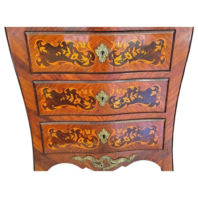 French Napoleon III Rosewood Secretaire with Inlays For Sale - Image 13 of 18