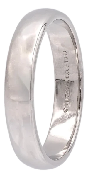 Tiffany & Co. Platinum Forever 4.5 Mm Men's Wedding Band Ring Size 9.5 W/Recpt