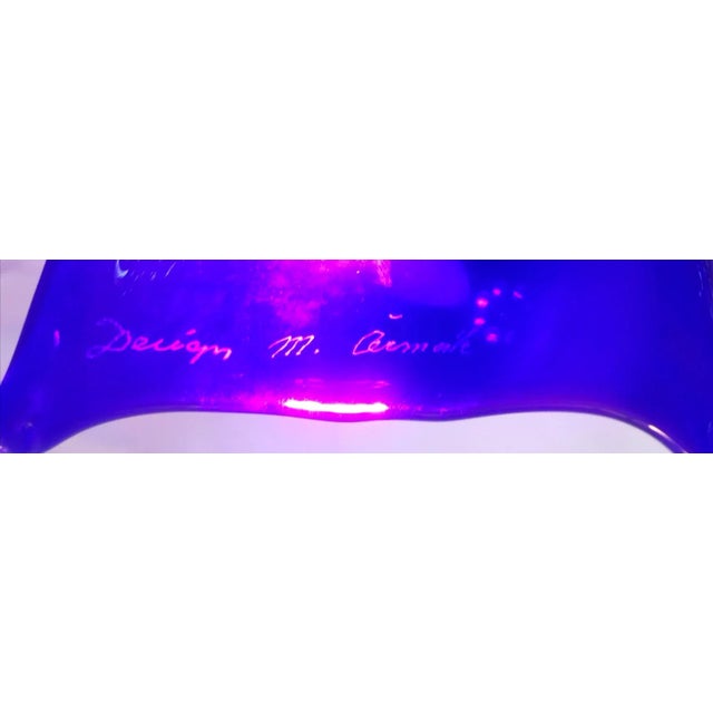 Huge 90s Post Modern Memphis Design Barovier & Toso Czech Art Glass Vase Signed by Renown Czech Art Glass Designer, Mojmir Cermák For Sale In Tampa - Image 6 of 8