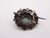 Art Nouveau Cabochon Flower Brooch in Antiqued Metal, Enamel and Turquoise, France, 1920s For Sale - Image 9 of 18