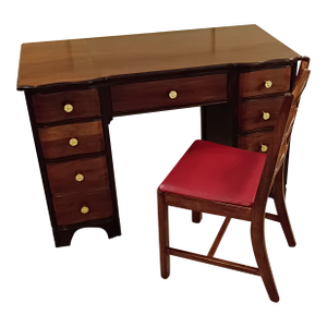Vintage Solid Wood Desk With Chair