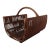 Vintage Large Reed Rattan Magazine Basket With Bent Wood Handle For Sale
