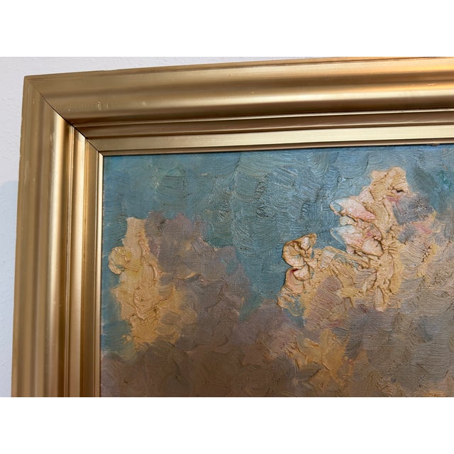 Listed Danish Artist Finn Wennerwald 1896–1969 Antique Oil Painting Landscape For Sale - Image 12 of 13