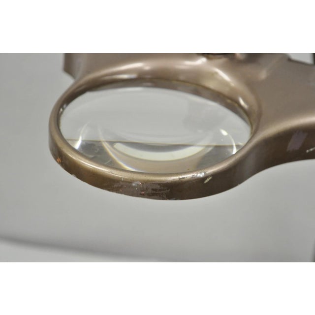 Metal Vintage Dazor Model M-270 Lighted Magnifying Glass Industrial Work Task Lamp For Sale - Image 7 of 12
