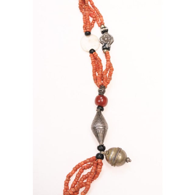 Antique Coral & Metal Beaded Necklace For Sale - Image 10 of 14