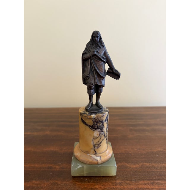 Grand Tour Style Brass and Marble Classical Figure Collection For Sale - Image 13 of 14