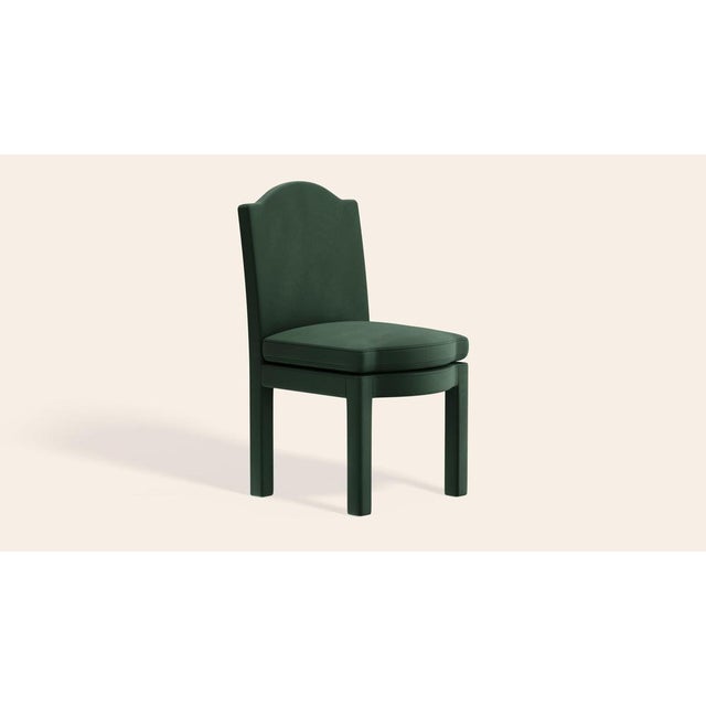 Contemporary Olive Linen Leo Dining Chairs by Ceraudo, Set of 2 For Sale - Image 3 of 7