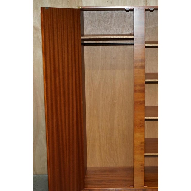 Vintage Military Campaign Burr Walnut Wardrobe with Internal Shelves For Sale - Image 17 of 18