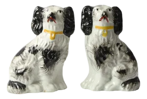 Staffordshire Mantle Dog Figurines, Set of 2