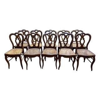 Louis Philippe Cane Chairs, Set of 10 For Sale