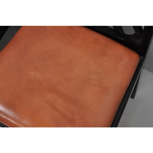 Vintage Chinese Chippendale Pagoda Fretwork Black Lacquer Dining Chair, Set of 4 For Sale - Image 10 of 13