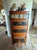 Chinoiserie Vintage Asian Chinoiserie Lacquered Wood Tall Cabinet With Brass Decorative Panels For Sale - Image 3 of 8