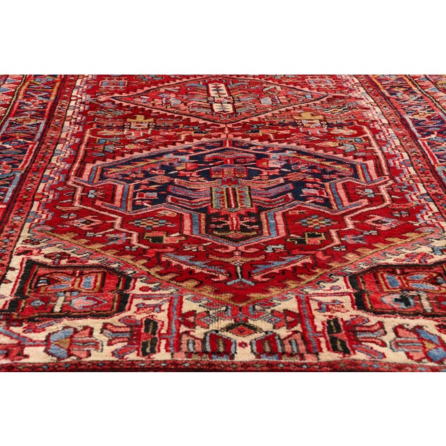 Mid 20th Century Vintage Persian Heriz Rug Runner, 04'06 X 13'11 For Sale - Image 5 of 10