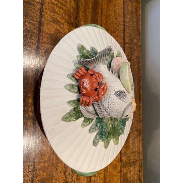 English Fitz and Floyd Seafood Tureen, 1990’s For Sale - Image 3 of 12