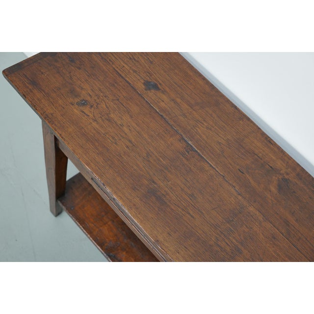 Vintage French Rustic Farmhouse Oak Side Table, 1920s For Sale - Image 18 of 18