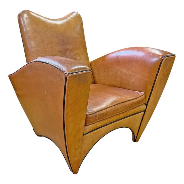 Leather Club Chair by Bart Van Bekhoven For Sale