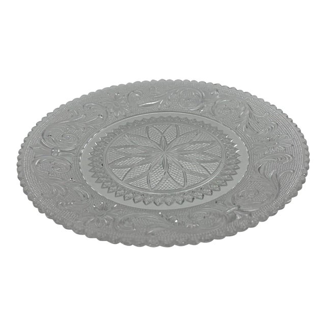 Vintage Westmoreland Crystal Princess Feather Pattern Salad Plate 8" For Sale