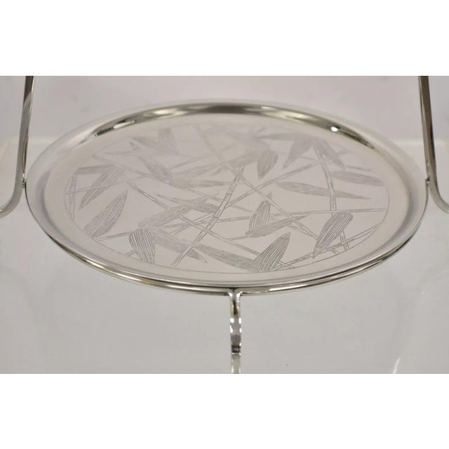Late 20th Century Michael Aram Hollywood Regency Silver Plated 3 Tier Pastry Display Stand For Sale In Philadelphia - Image 6 of 9