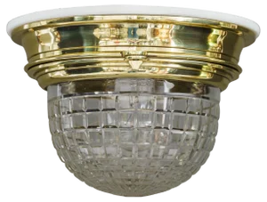 Art Deco Ceiling Lamp with Cut Glass Shade, 1920s