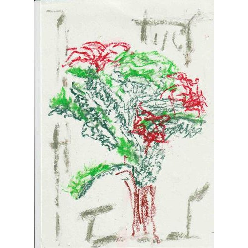Alfredo Pizzi, Composition 15 Abstract Drawing, Oil Pastel on Canson Paper For Sale
