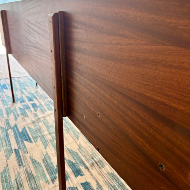 1970s Mid-Century Austinsuite Teak Queen Headboard With Integrated Nightstands For Sale In Austin - Image 6 of 9