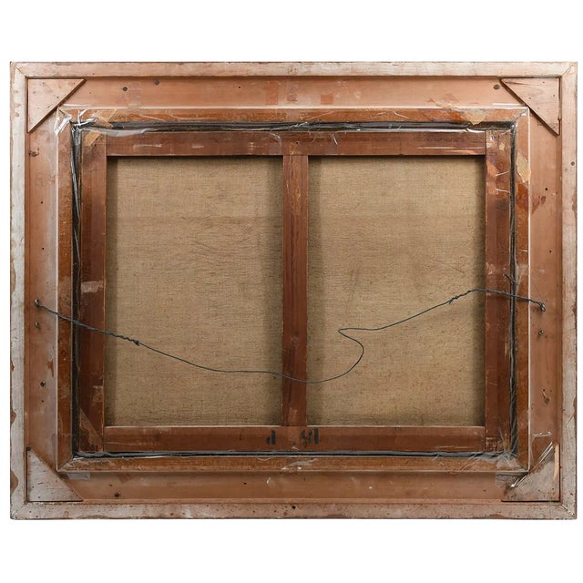 Large, extraordinarily vibrant still life painting by 19th century french artist V. Galloit. Amongst a soft dove snd...