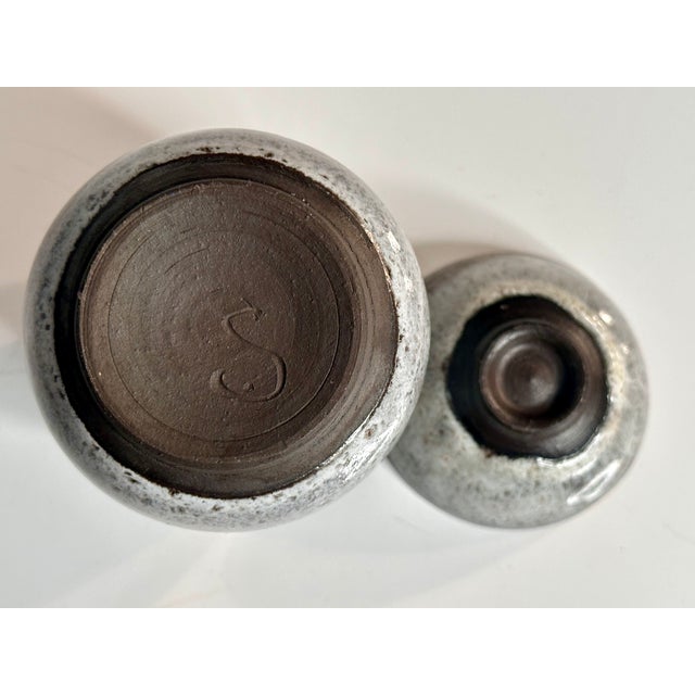 Ceramic Studio Ceramic Bottle Vase and Bowl by Elli & Walter Serocka, Germany 1970s, Set of 2 For Sale - Image 7 of 17