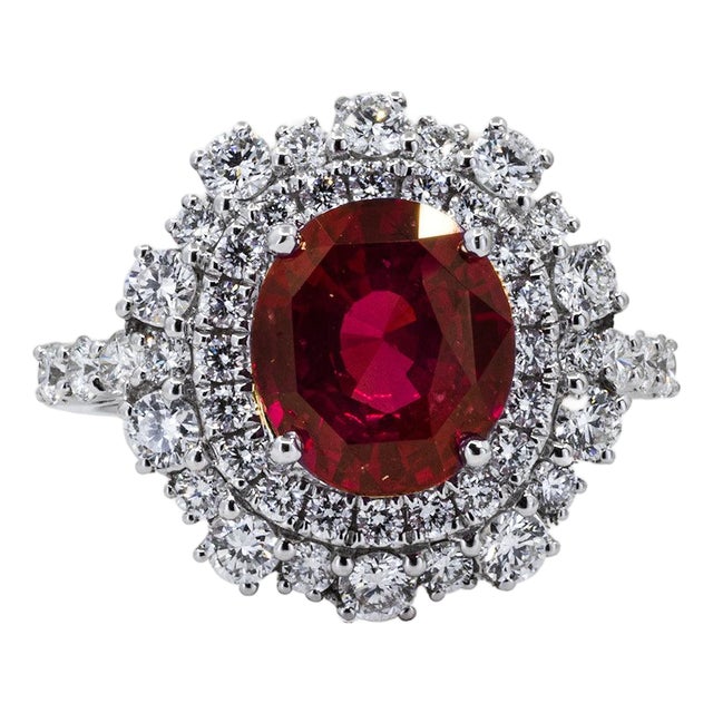 Late 20th Century 3.55 Carat Ruby Ring, Size 5 For Sale