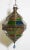 Moroccan metal and multi-color glass lantern, amber, green, lavender, blue glass lantern in diamond shape. Moroccan...
