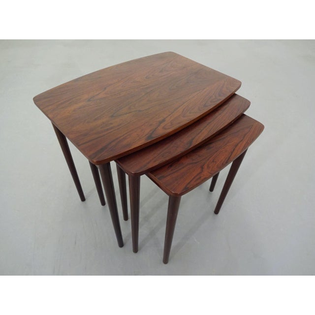 Danish Rosewood Nesting Tables, 1960s, Set of 3 For Sale - Image 9 of 16