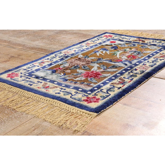 Tan Antique Chinese Imperial Peking Rug, 02'07 X 04'01 For Sale - Image 8 of 10