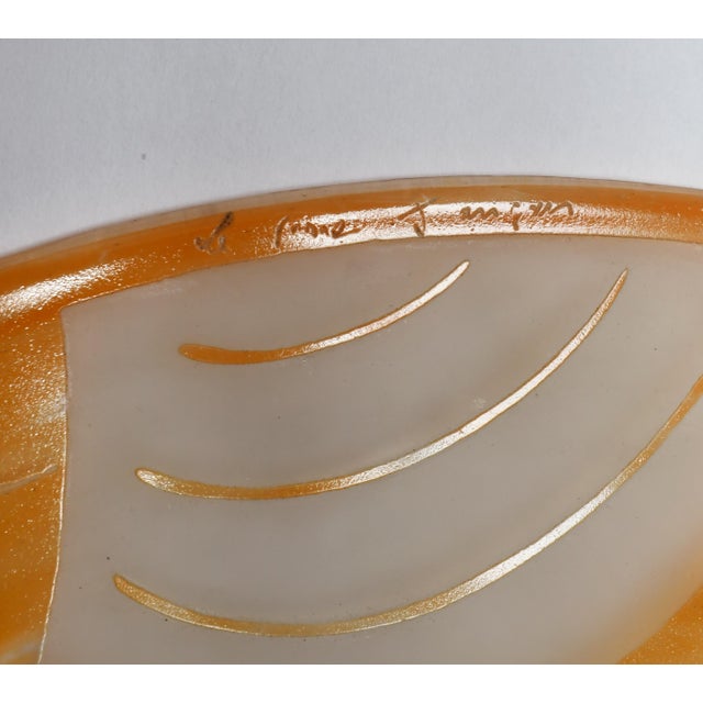 1930s Le Verre Francais Schneider Large French Art Deco Pendant Light For Sale - Image 11 of 14