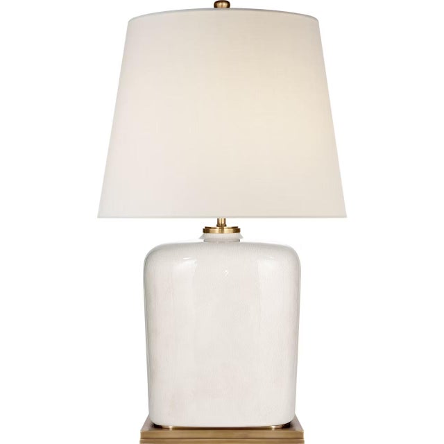 Transitional Thomas O'Brien by Visual Comfort Signature Mimi Table Lamp in Tea Stain with Linen Shade For Sale - Image 3 of 3