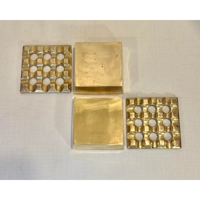 Vintage Mid-Century Beck & Jung Attributed Solid Brass Cigar Ashtray Catchall - A Pair For Sale - Image 4 of 7