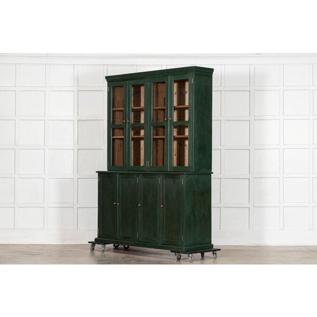 Late 19th Century Large 19th Century English Pine Glazed Housekeepers Cabinet, 1880s For Sale - Image 5 of 18