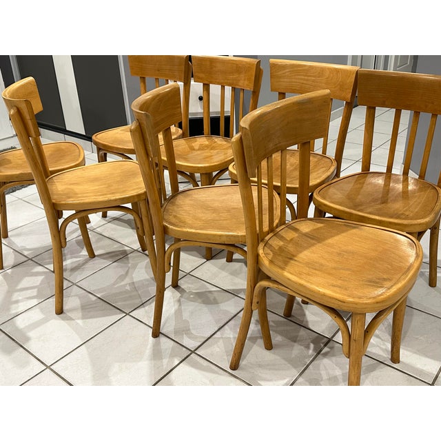 1960s Vintage French Bistro Chairs, 1960s, Set of 8 For Sale - Image 5 of 15
