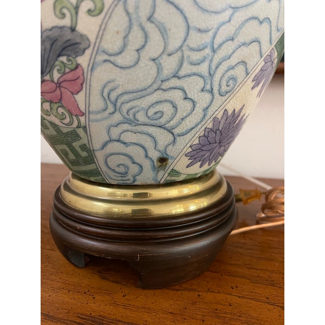 Vintage Frederick Cooper Chicago Asian Revival Porcelain Ginger Jar Table Lamp For Sale - Image 11 of 12