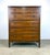 Mid 20th Century Baker Furniture Walnut /Satinwood Bow Front Tall Dresser Chest of Drawers For Sale - Image 12 of 12