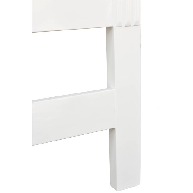 White Paul Frankl Style Mid Century Modern White Lacquered Wood King-Size Headboard, 1950's For Sale - Image 8 of 9