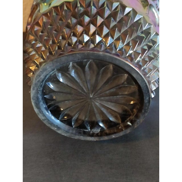 Mauve Vintage Pressed Glass Carnival Glass Vase, 1960s For Sale - Image 8 of 9