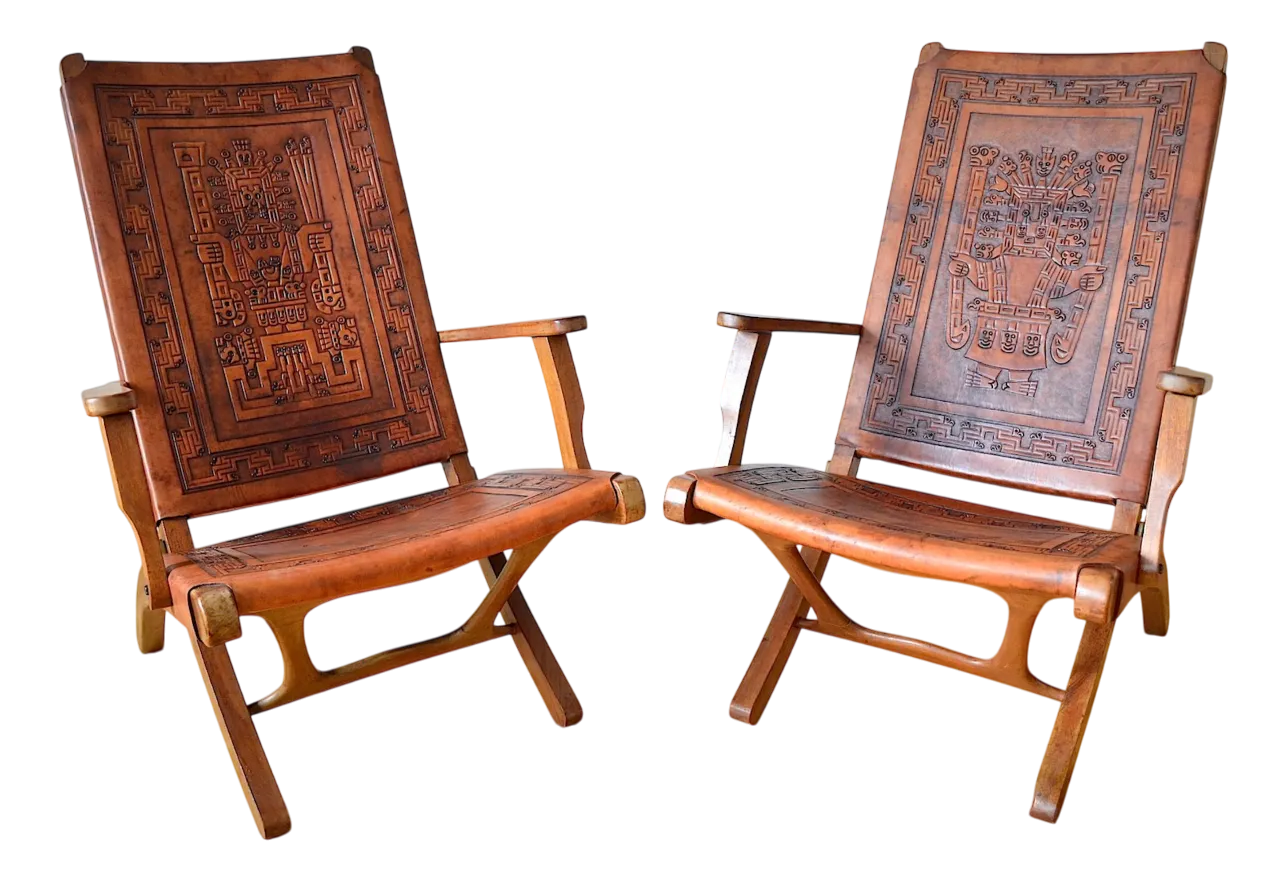 Folding Chairs attributed to Angel I. Pazmino for Muebles De